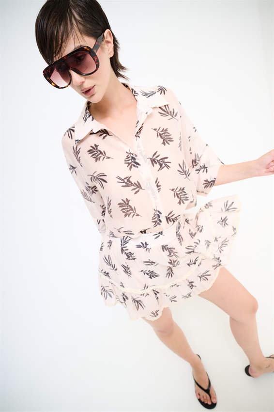 CAMICIA OVER CON NODO E STAMPA