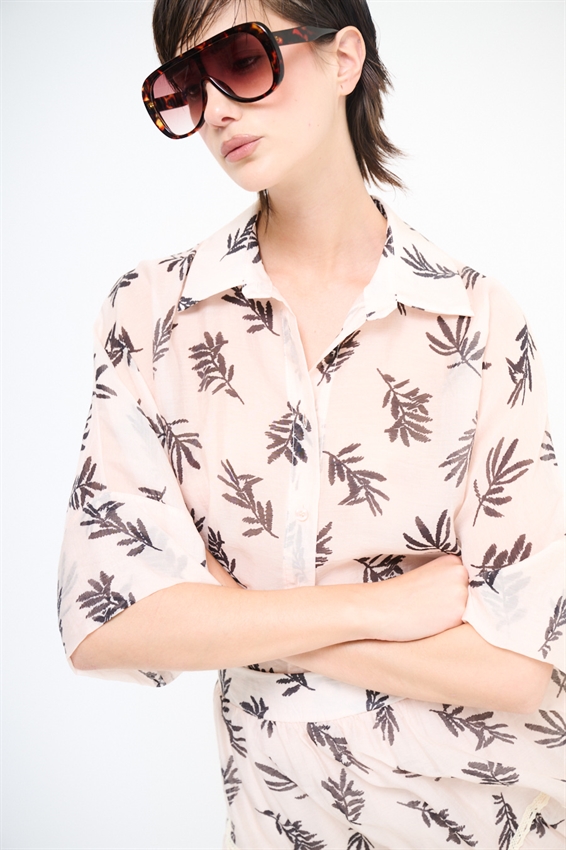 CAMICIA OVER CON NODO E STAMPA