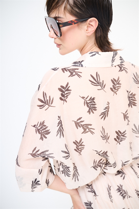 CAMICIA OVER CON NODO E STAMPA