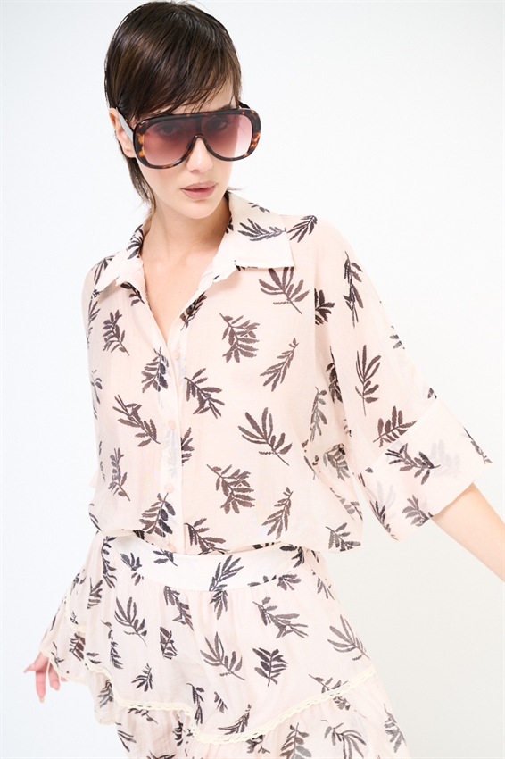 CAMICIA OVER CON NODO E STAMPA
