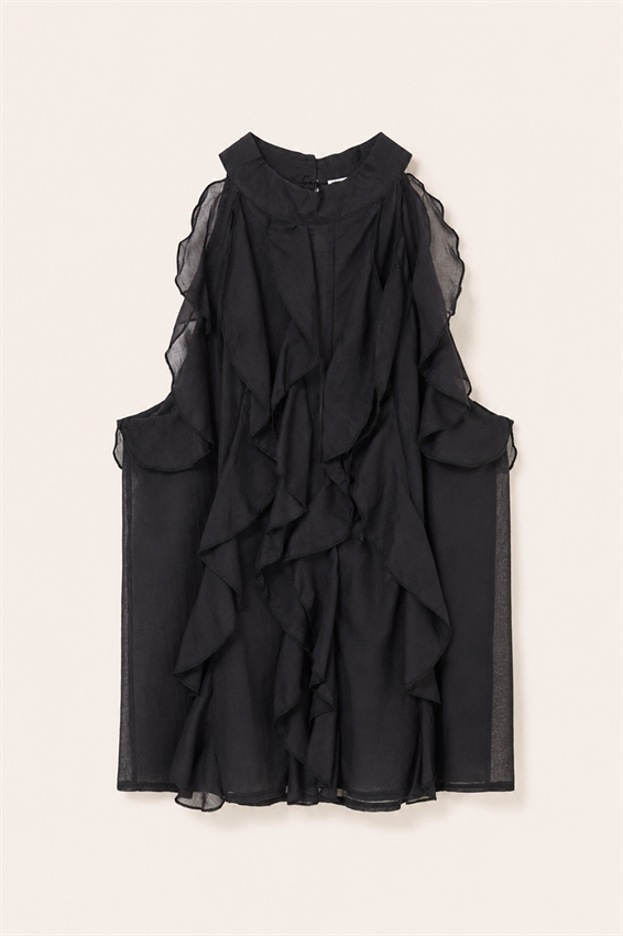 TOP IN MUSSOLA COTONE CON VOLANT