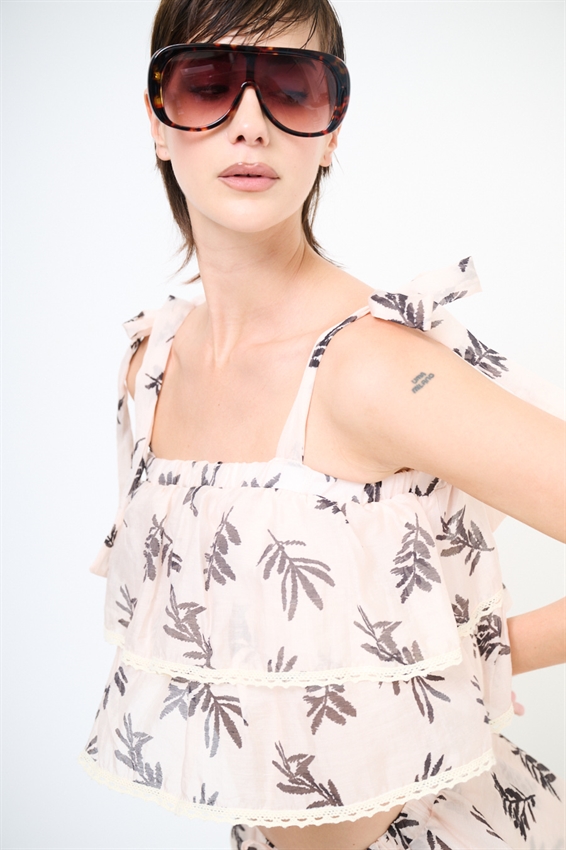 TOP CROP CON DOPPIA BALZA + PASSAMANERIA