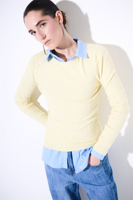 MAGLIA PARICOLLO VISCOSA INTEGRALE GIALLO