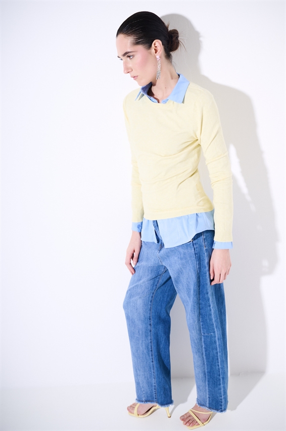 MAGLIA PARICOLLO VISCOSA INTEGRALE GIALLO