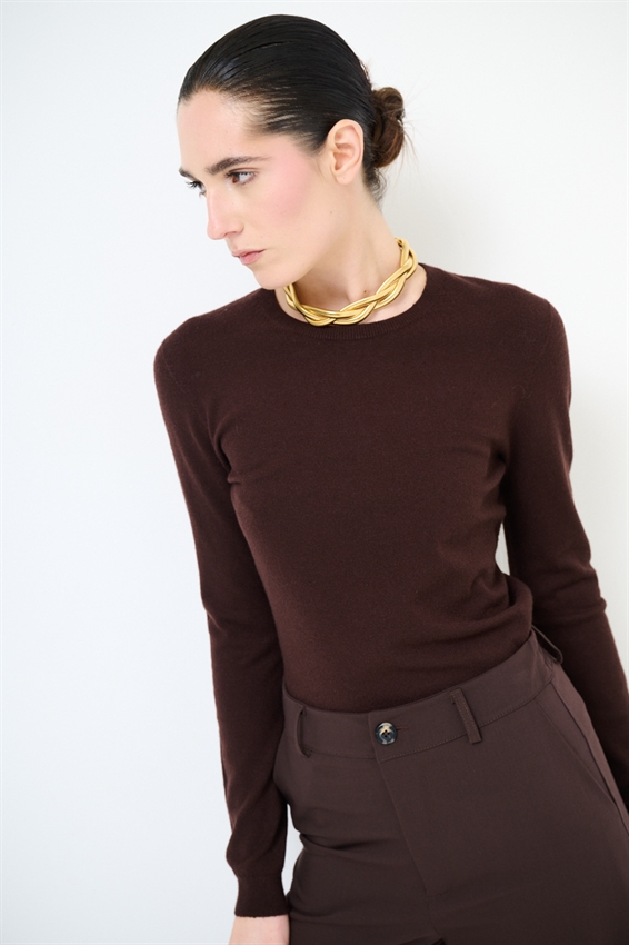 MAGLIA PARICOLLO VISCOSA INTEGRALE MORO