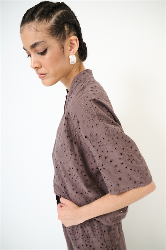 CAMICIA MEZZA MANICA SANGALLO
