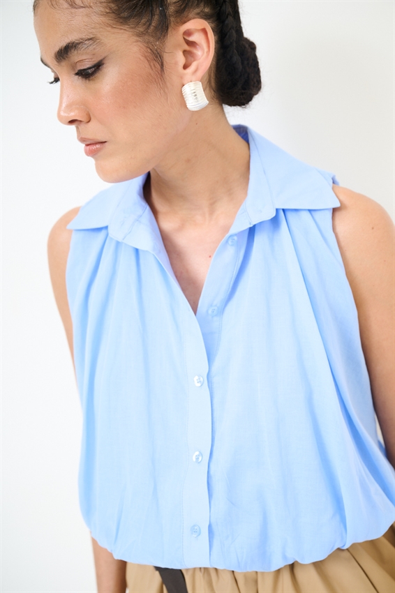 CAMICIA SMANICATA BALLOON IN MUSSOLA
