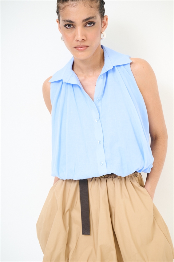 CAMICIA SMANICATA BALLOON IN MUSSOLA