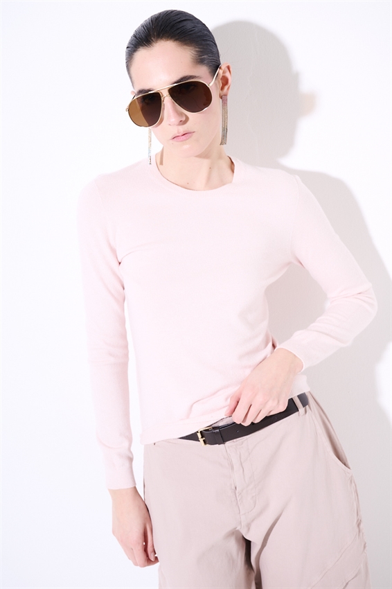 MAGLIA PARICOLLO VISCOSA INTEGRALE ROSA