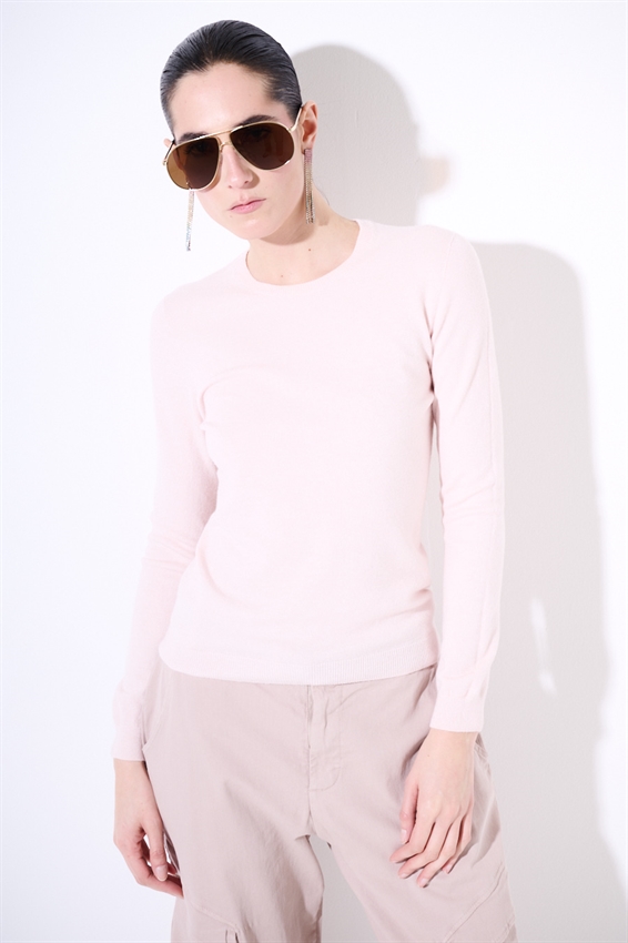 MAGLIA PARICOLLO VISCOSA INTEGRALE ROSA