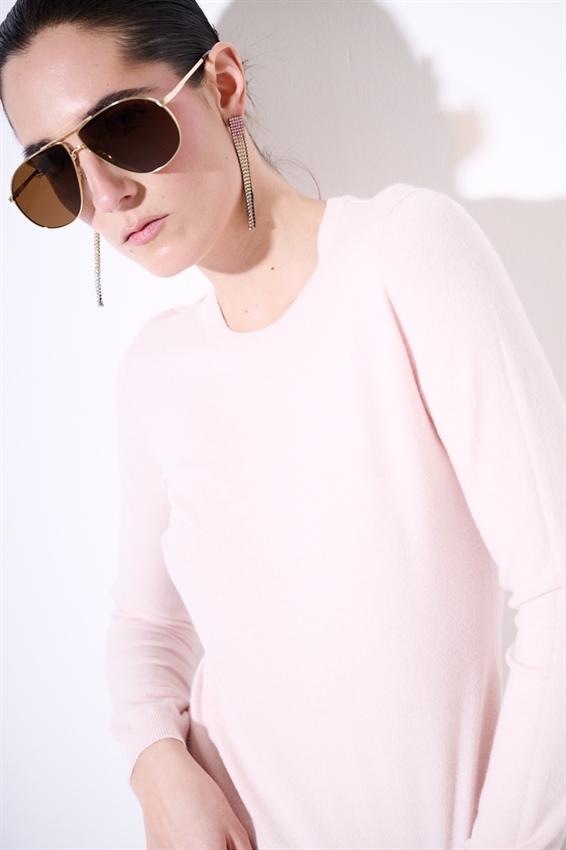 MAGLIA PARICOLLO VISCOSA INTEGRALE ROSA