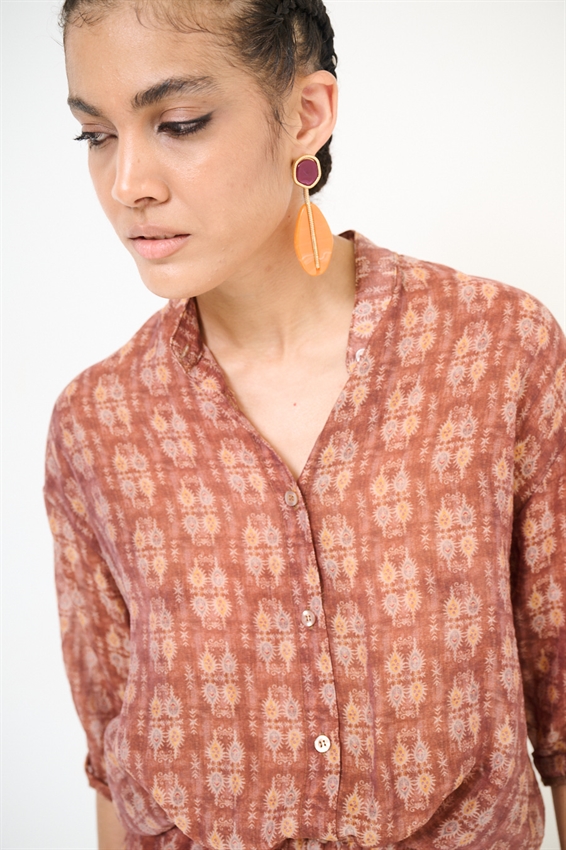 CAMICIA COREANA STAMPATA CON NODO