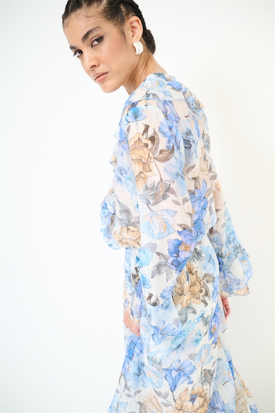 BLUSA CON VOLANT A FANTASIA