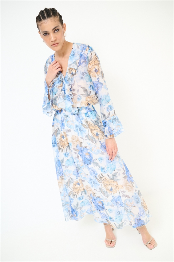 BLUSA CON VOLANT A FANTASIA