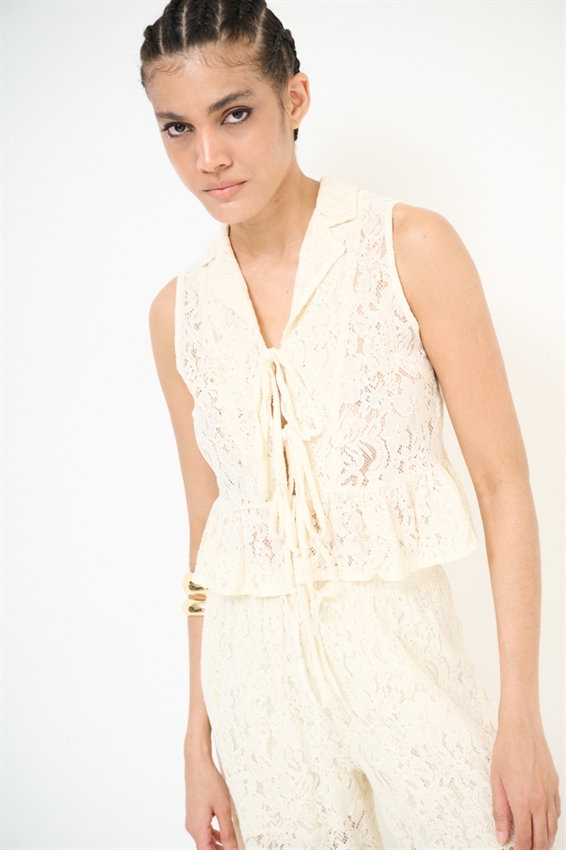 GILET IN PIZZO CON LACCI