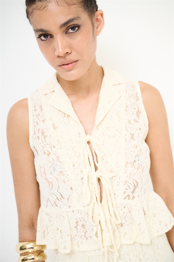 GILET IN PIZZO CON LACCI