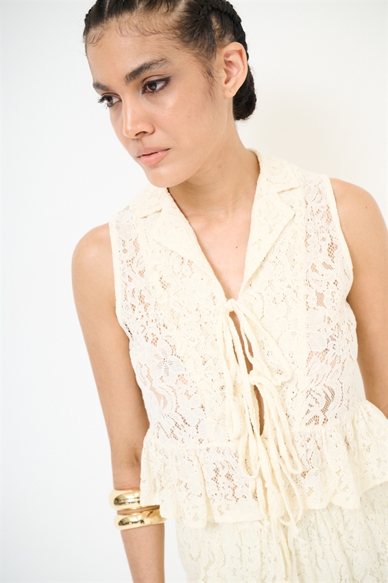 GILET IN PIZZO CON LACCI