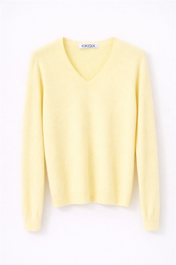 MAGLIA SCOLLO V VISCOSA INTEGRALE GIALLO