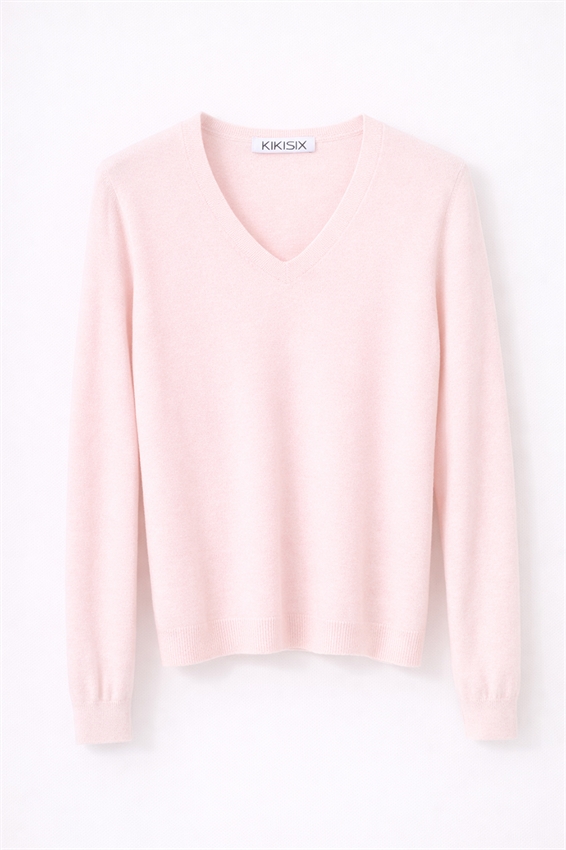 MAGLIA SCOLLO V VISCOSA INTEGRALE ROSA