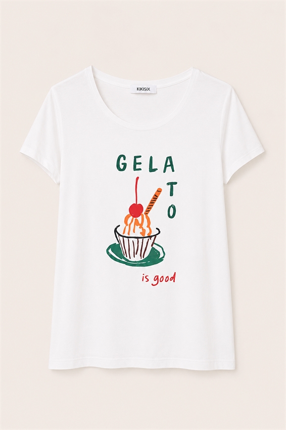 T-SHIRT SLIM CON STAMPA GELATO
