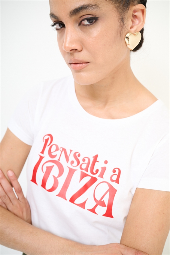 T-SHIRT SLIM CON STAMPA PENSATI A IBIZA