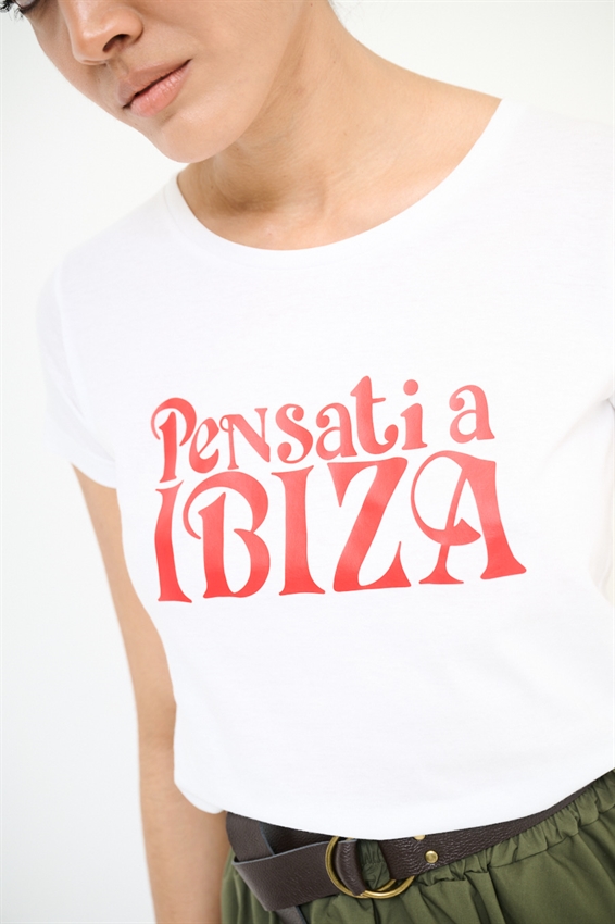 T-SHIRT SLIM CON STAMPA PENSATI A IBIZA