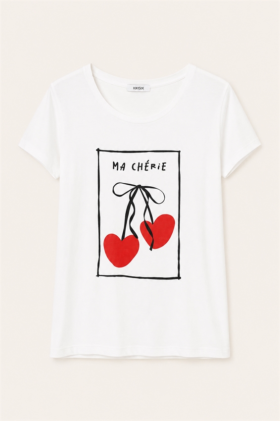 T-SHIRT SLIM CON STAMPA MA CHERIE