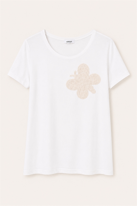 T-SHIRT SLIM CON INSERTO MACRAME