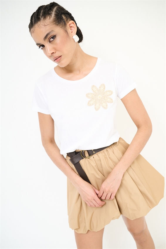 T-SHIRT SLIM CON APPLICAZIONE