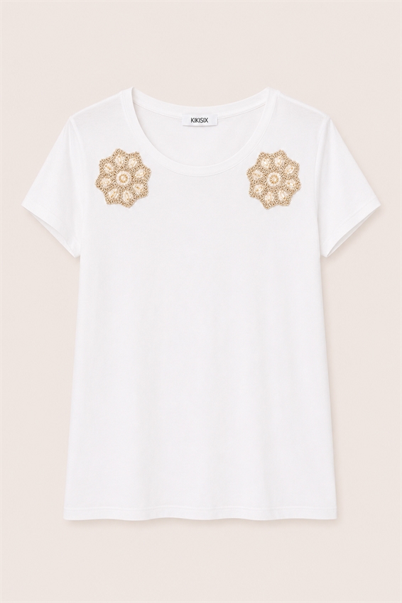 T-SHIRT SLIM CON DOPPIA APPLICAZIONE