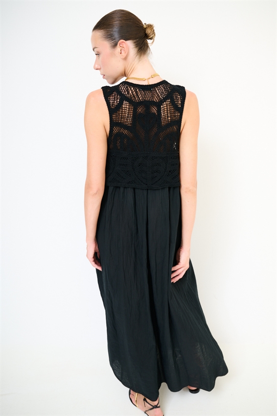 ABITO LUNGO IN MUSSOLA + TOP MACRAME