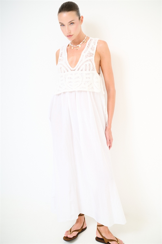 ABITO LUNGO IN MUSSOLA + TOP MACRAME