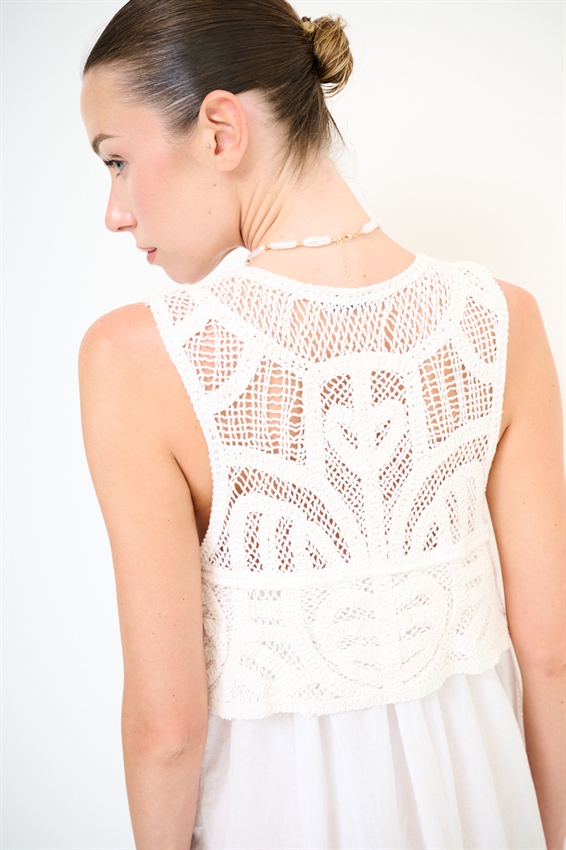 ABITO LUNGO IN MUSSOLA + TOP MACRAME