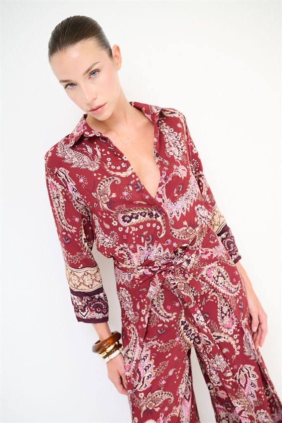 CAMICIA CROP LYOCELL A FANTASIA