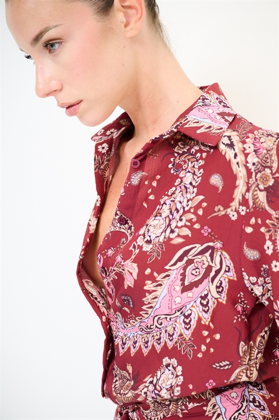CAMICIA CROP LYOCELL A FANTASIA