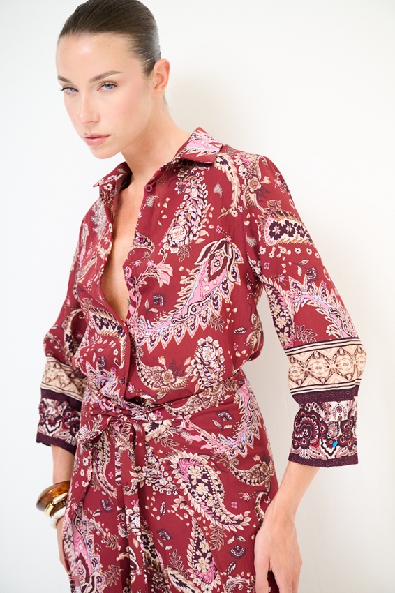 CAMICIA CROP LYOCELL A FANTASIA
