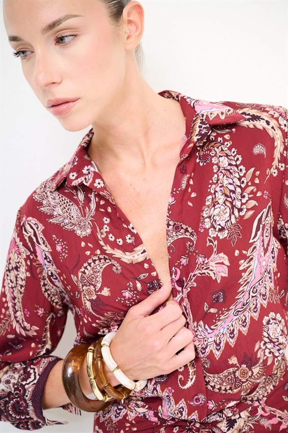 CAMICIA CROP LYOCELL A FANTASIA