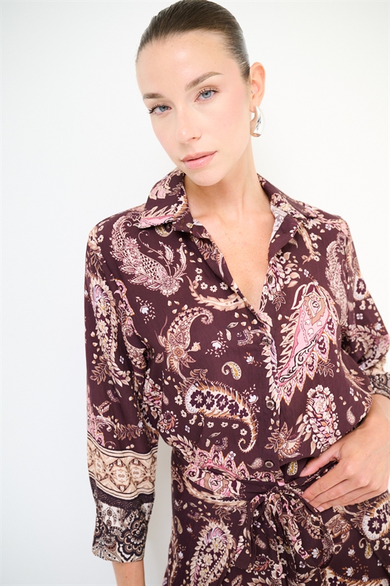 CAMICIA CROP LYOCELL A FANTASIA