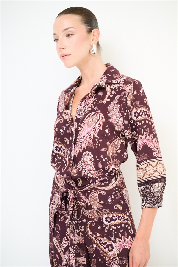 CAMICIA CROP LYOCELL A FANTASIA