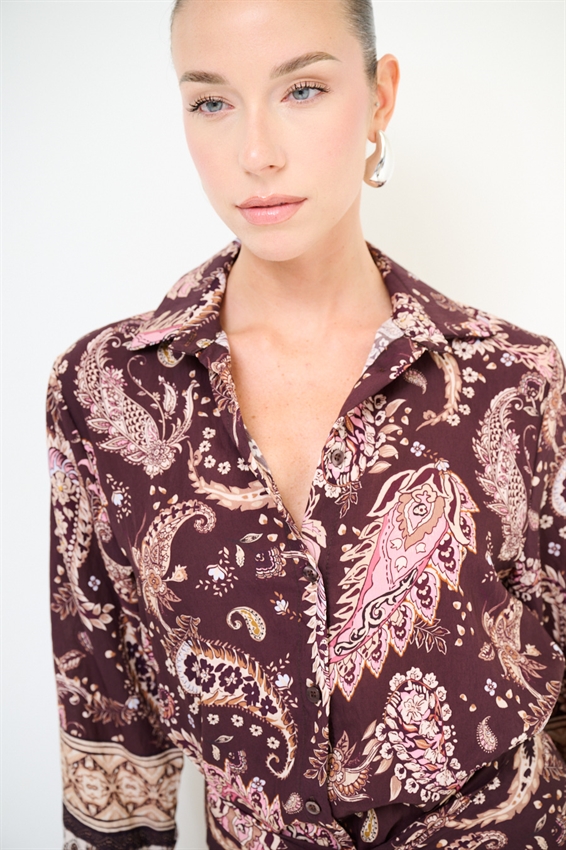 CAMICIA CROP LYOCELL A FANTASIA