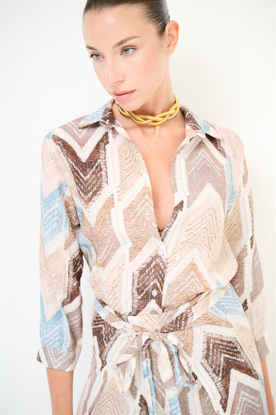 CAMICIA CROP LYOCELL A FANTASIA