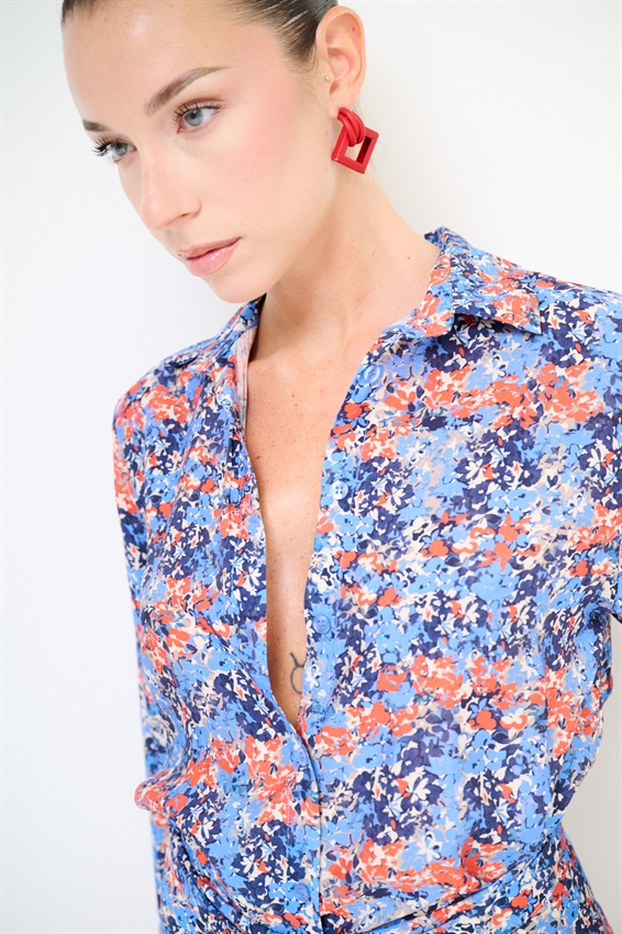 CAMICIA CROP LYOCELL A FANTASIA