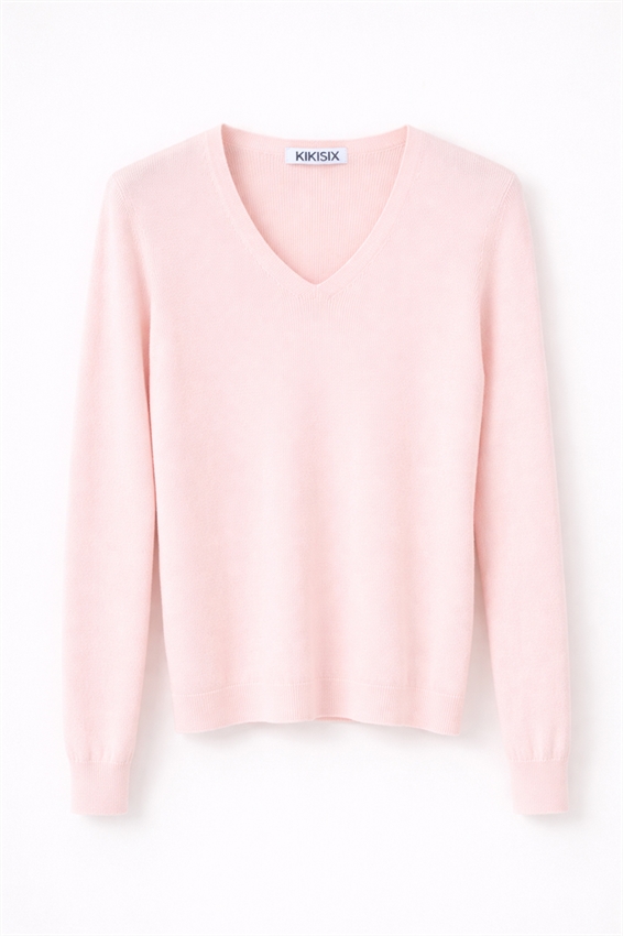 MAGLIA SCOLLO V INTEGRALE VISCOSA ROSA