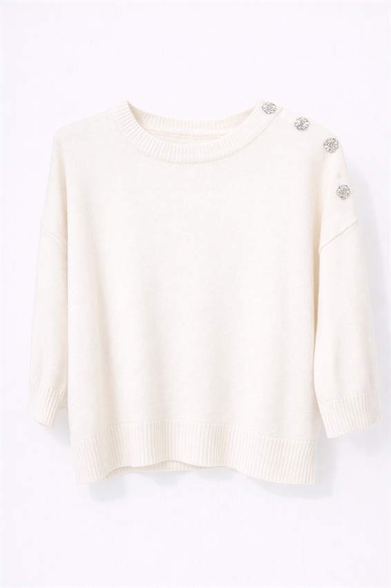 MAGLIA PARICOLLO BOTTONI ORO BURRO