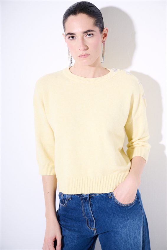 MAGLIA PARICOLLO BOTTONI ORO GIALLO