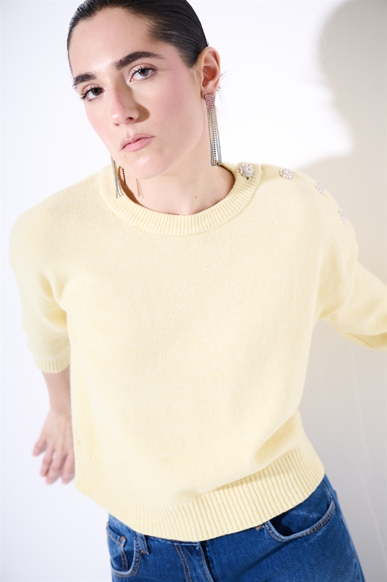 MAGLIA PARICOLLO BOTTONI ORO GIALLO