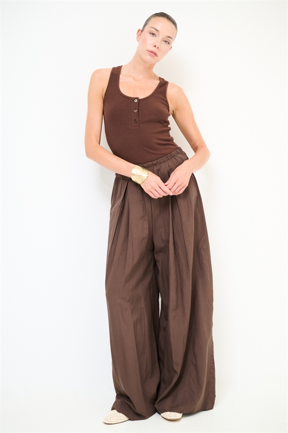 PANTALONE A PALAZZO IN VISCOSA/LINO