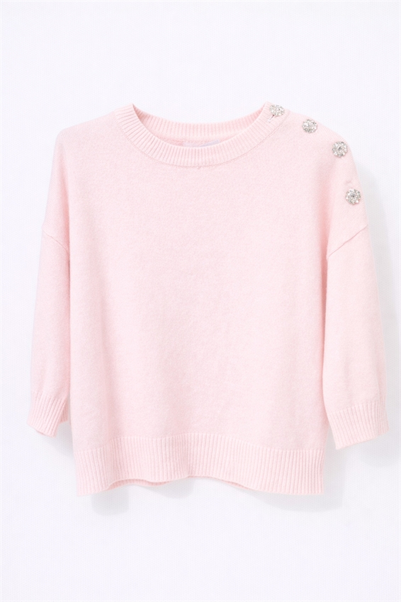 MAGLIA PARICOLLO BOTTONI ORO ROSA