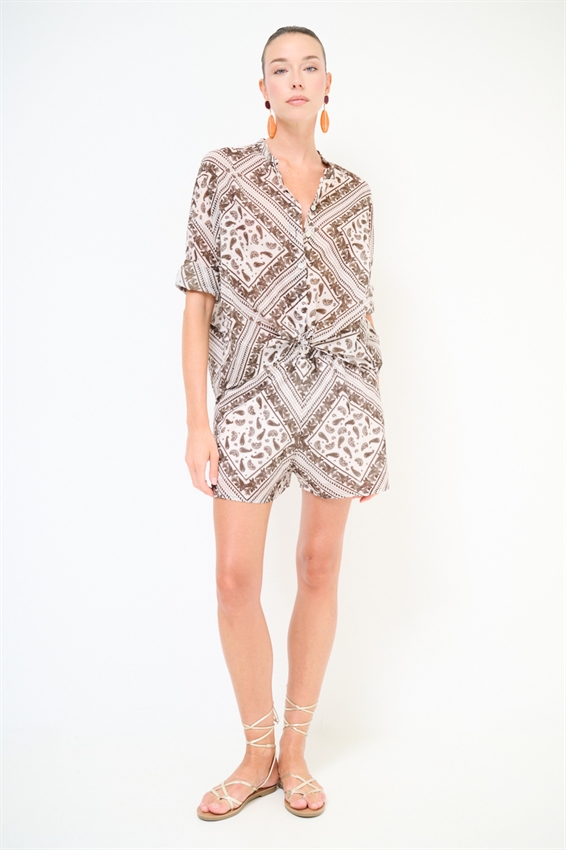 SHORTS IN MUSSOLA STAMPA BANDANA
