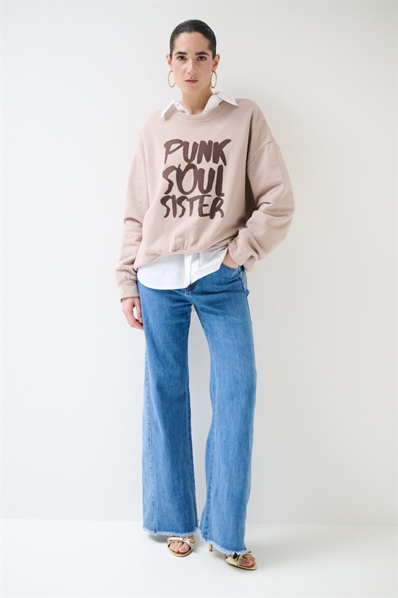 FELPA OVERSIZE CON STAMPA PUNK QUARZO